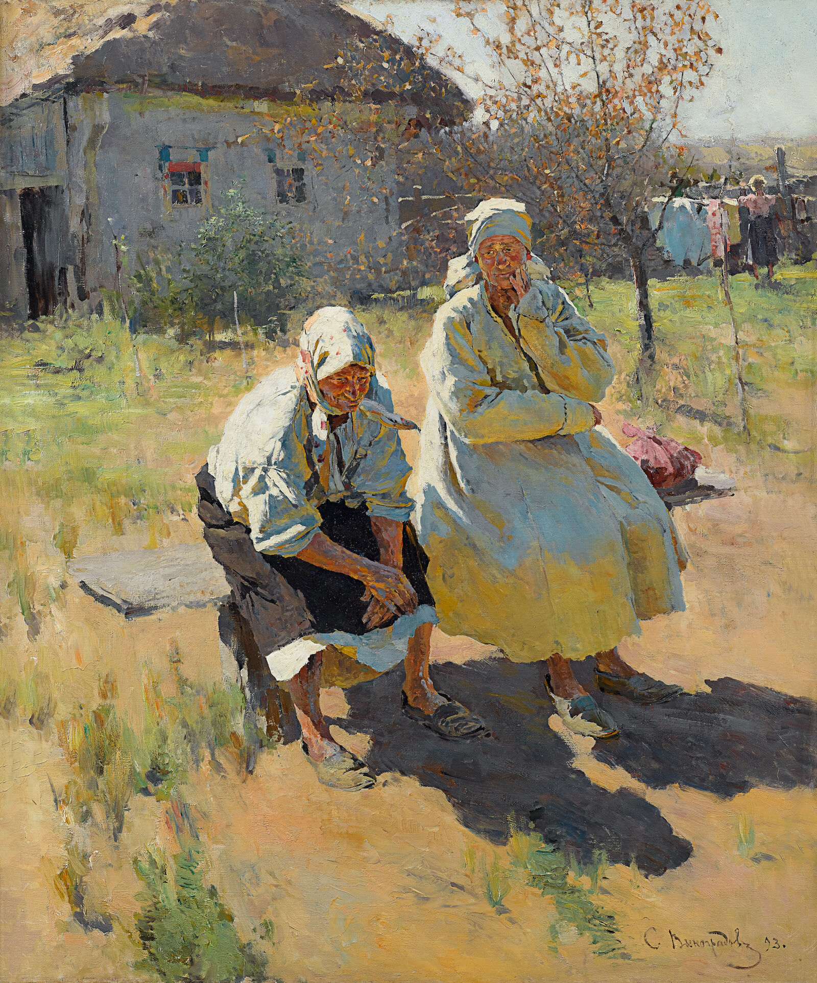 Sergei Winogradow:  Bauersfrauen (Freundinnen),  1893, Staatliche Tretjakow-Galerie, Moskau