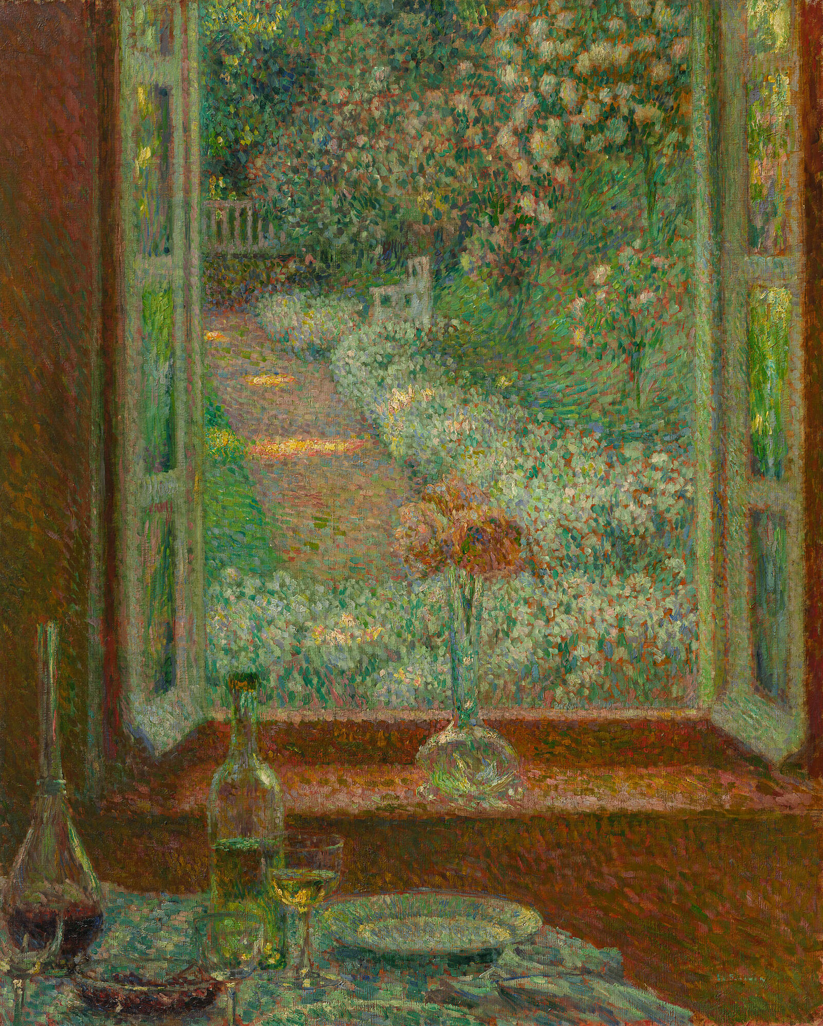 Henri Le Sidaner: Fenster mit Nelken, Gerberoy, 1908