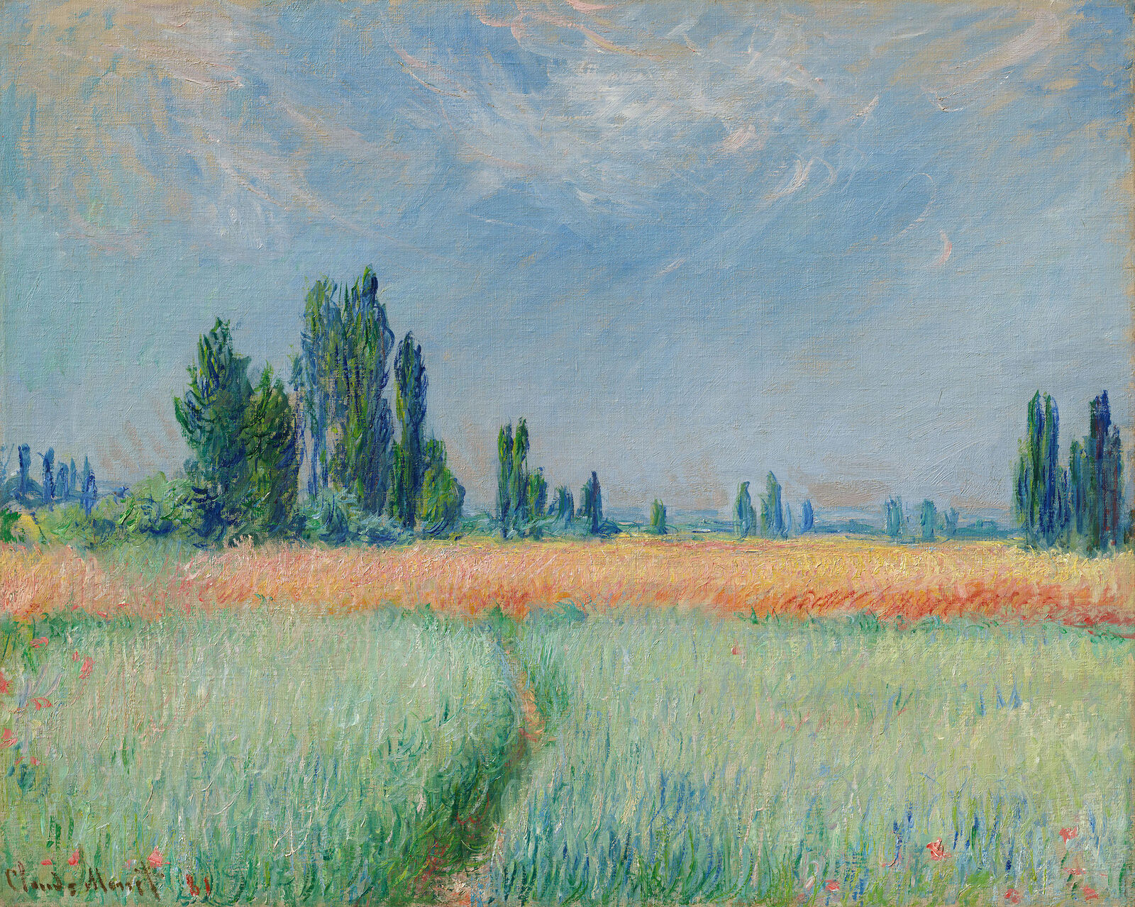 Claude Monet:  Wheatfield,  1881