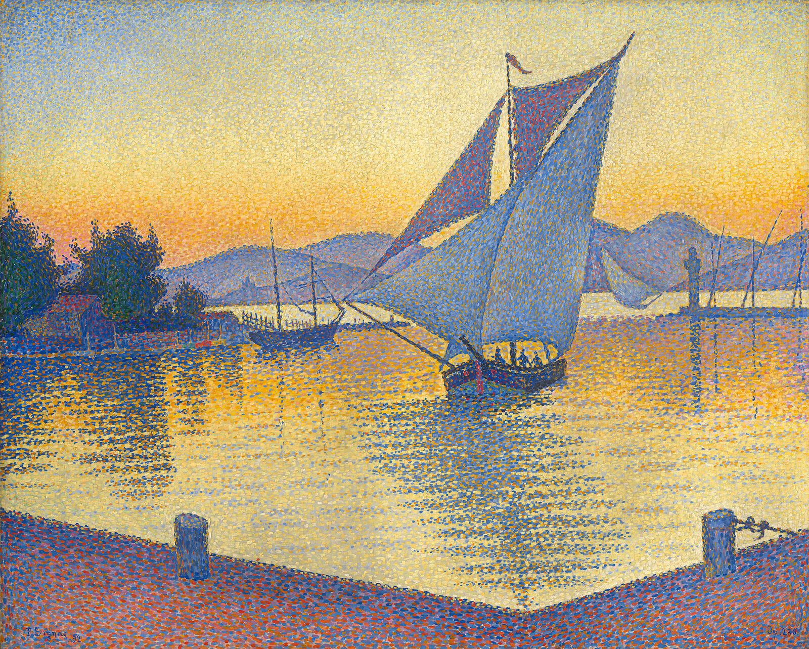 Paul Signac: Der Hafen bei Sonnenuntergang, Opus 236 (Saint-Tropez), 1892