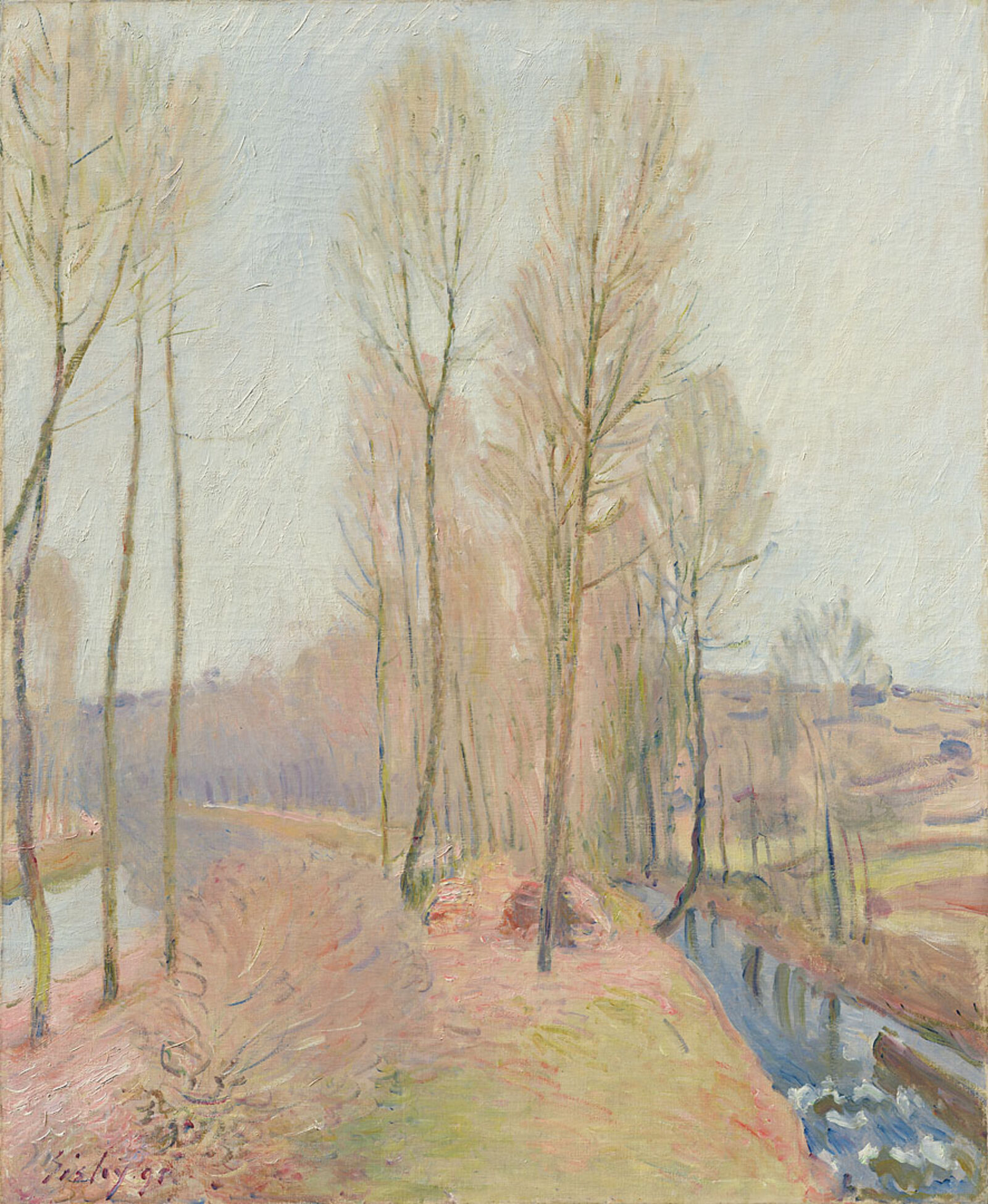 Alfred Sisley:  The Orvanne and the Loing Canal in Winter,  1891