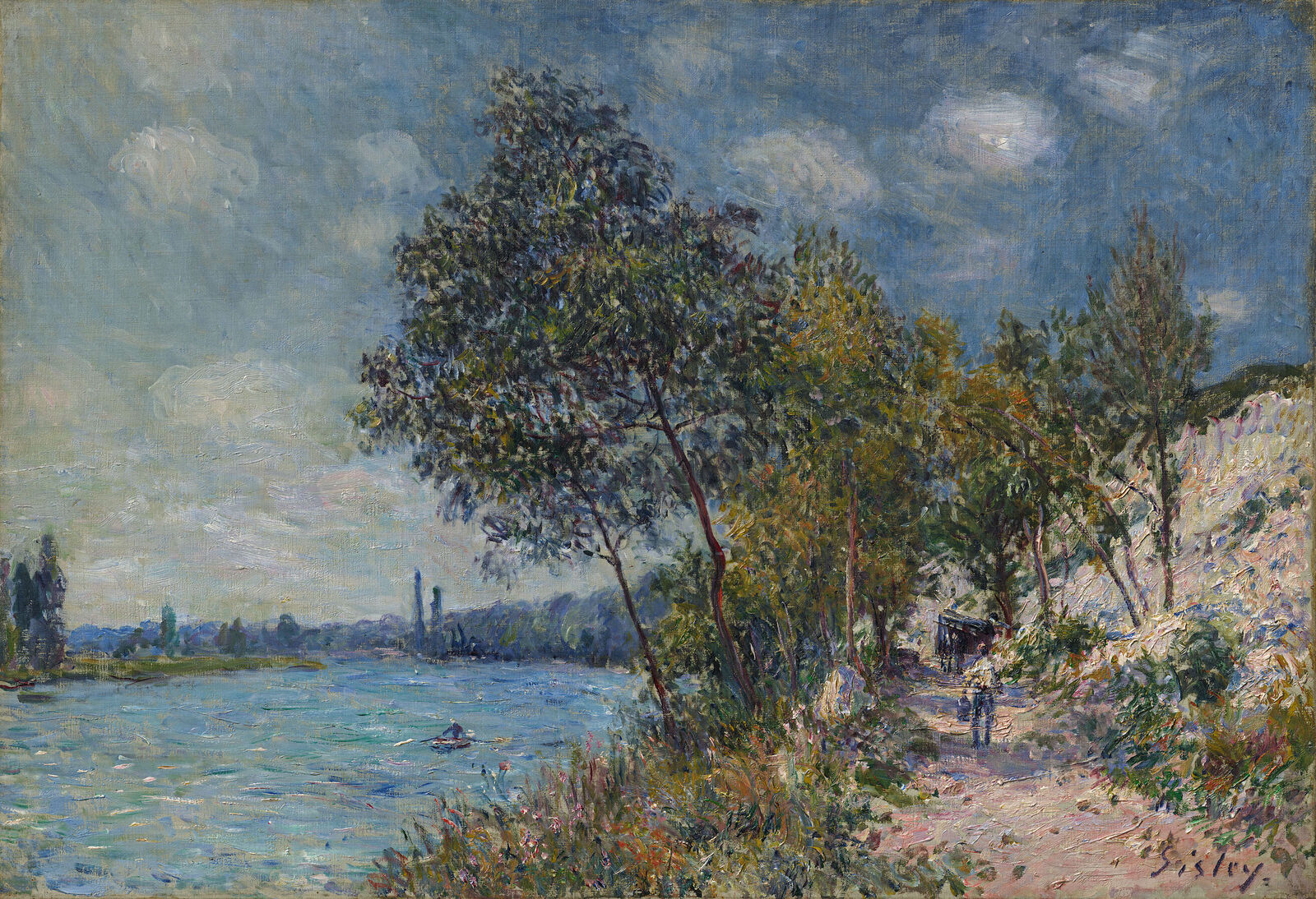 Alfred Sisley:  The Stone Quarries at Veneux in the Sun, Morning,  1880