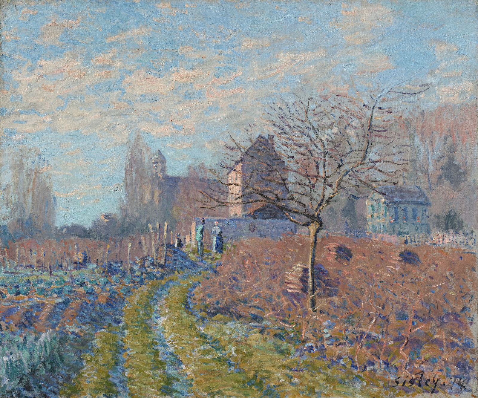 Alfred Sisley:  White Hoarfrost, Saint Martin's Summer,  1874