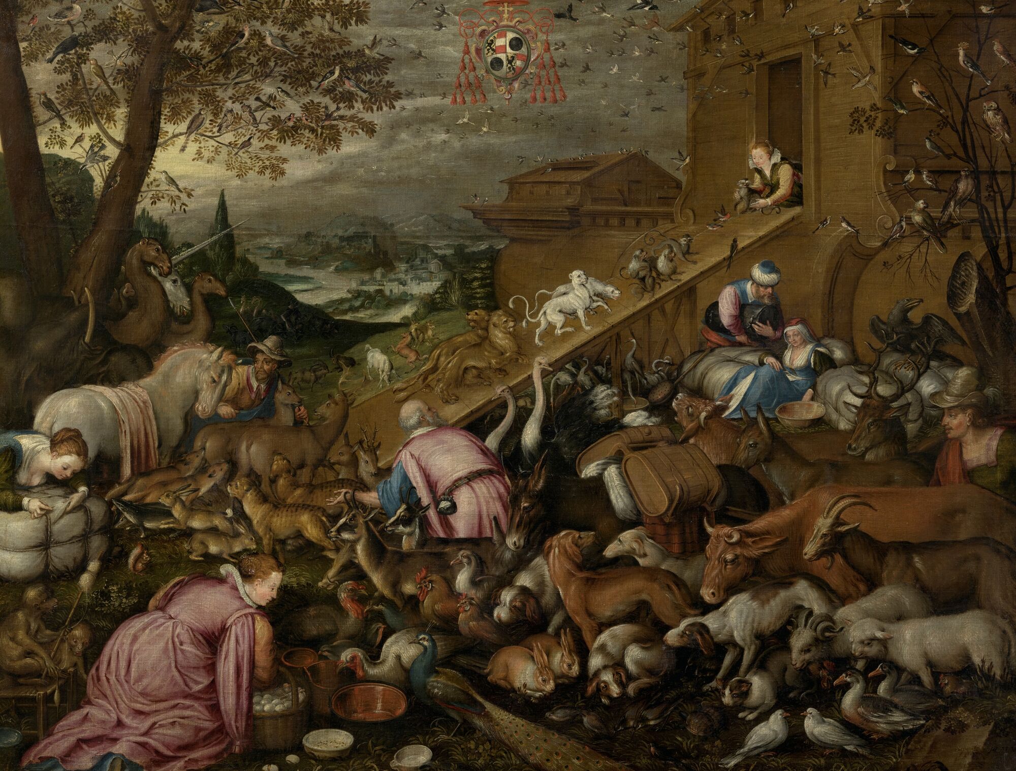 Welcome aboard: a pair of unicorns enters Noah’s Ark.