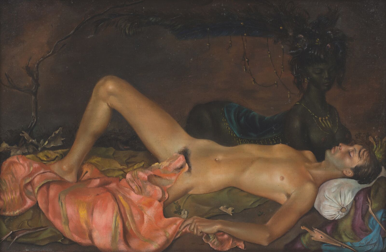 Fini had grown up in Italy and was passionate about Renaissance and Mannerist art. The fine painterly execution of her paintings is a nod to Old Master models.