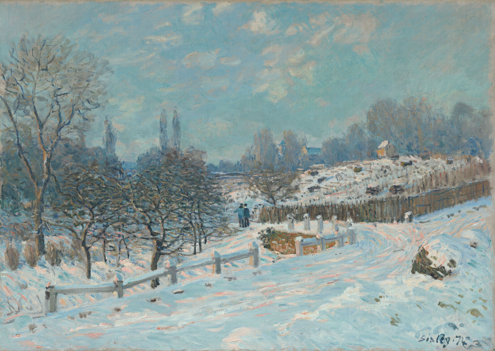 Alfred Sisley:  Straße in Louveciennes, Schnee,  1874