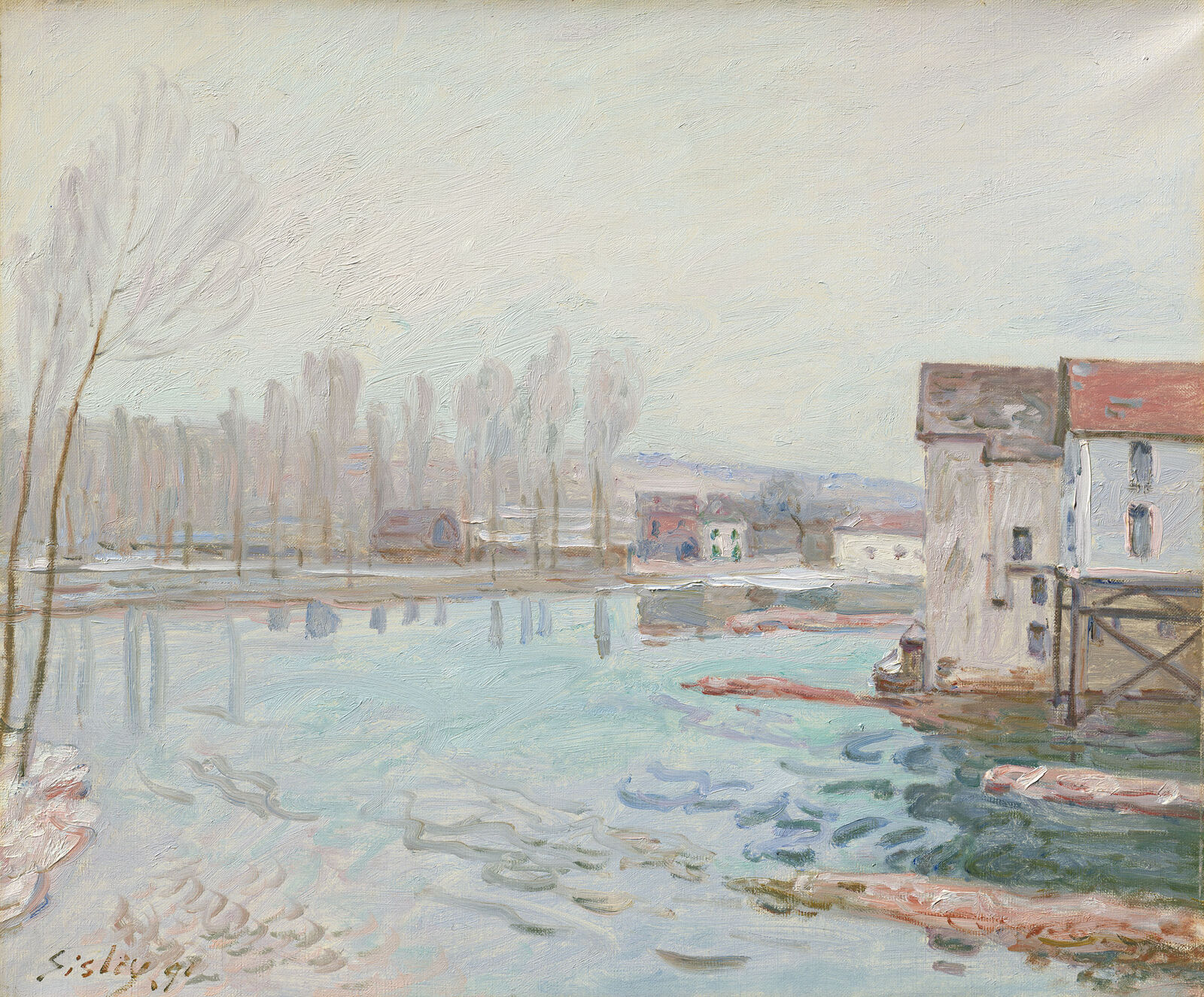 Alfred Sisley:  Winter in Moret,  1891
