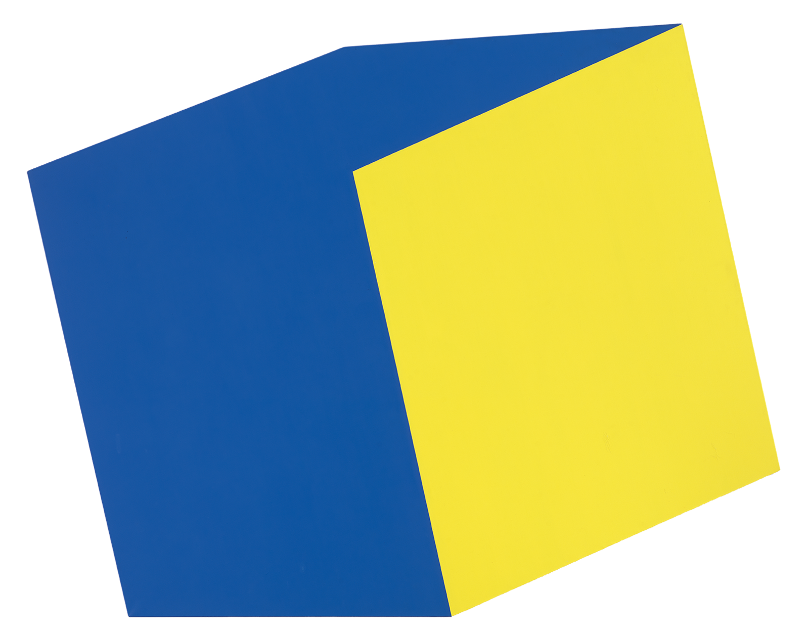 Der Amerikaner Ellsworth Kelly schuf mit Arbeiten wie Blau Gelb Objekte, bei denen Farbe und Form eine Einheit bilden. 