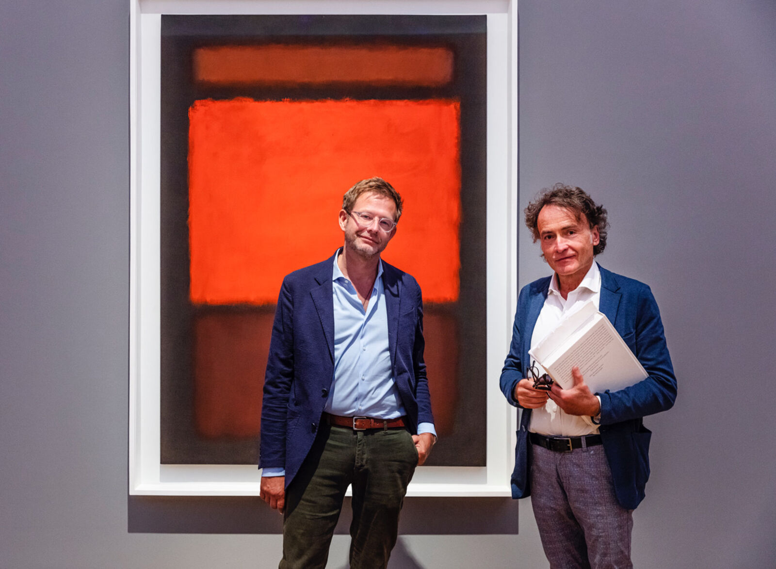 Florian Illies, Autor und Mitherausgeber der ZEIT, und Giovanni di Lorenzo, Chefredakteur der ZEIT, im Museum Barberini, August 2022