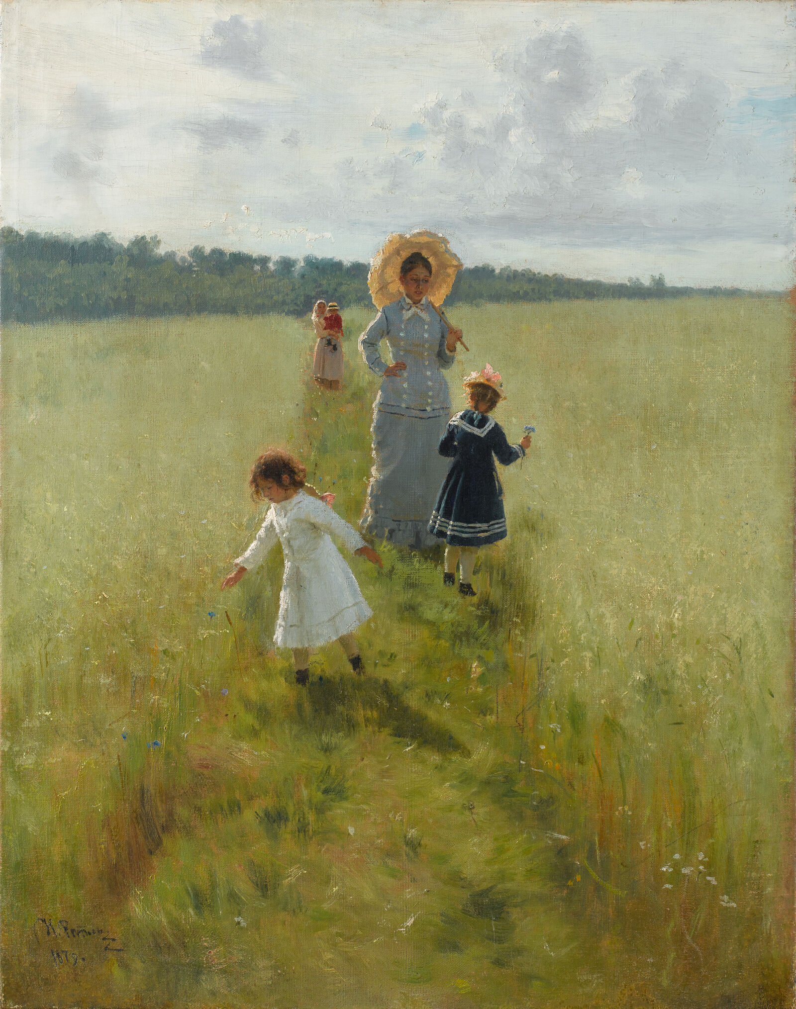 Ilja Repin: At the Boundary. Vera Repina with Her Children, 1879, The State Tretyakov Gallery, Moscow